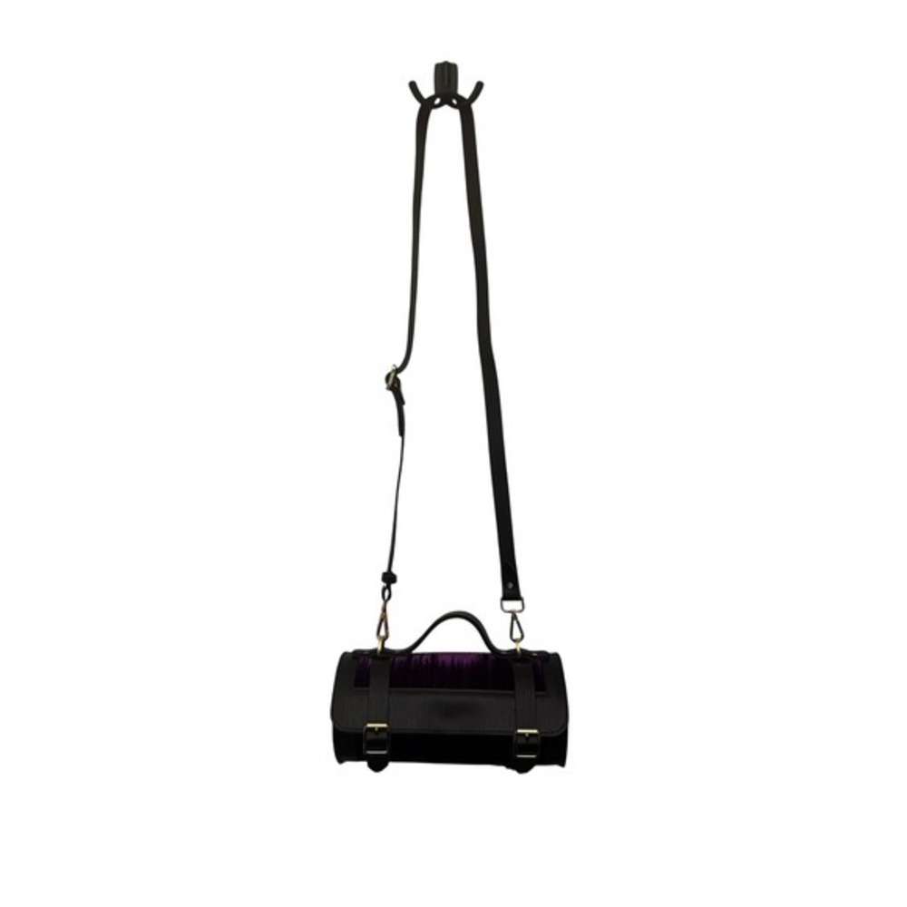 Cambridge Satchel x Wicked Elphaba Bag Black Leather Purple Velvet Crossbody